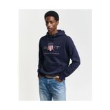 Gant Erkek Lacivert Regular Fit Kapüşonlu Logolu Sweatshirt