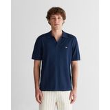 Gant Erkek Lacivert Regular Fit Polo Yaka Kısa Kollu Kazak 8926196T.433 - 433-Lacivert - 2XL