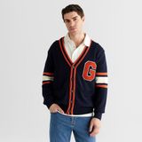 Gant Erkek Lacivert Regular Fit V Yaka Hırka - 433-Lacivert - 2XL