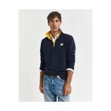 Gant Erkek Lacivert Regular Fit Yarım Fermuarlı Logolu Sweatshirt