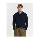 Gant Erkek Lacivert Regular Fit Yarım Fermuarlı Yün Kazak