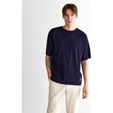 Gant Erkek Lacivert Relaxed Fit Bisiklet Yaka Logolu T-Shirt 2325124T.433 - 433-Lacivert - M