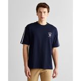 Gant Erkek Lacivert Relaxed Fit Bisiklet Yaka Logolu T-Shirt 2325140T.433 - 433-Lacivert