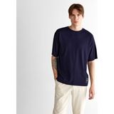 Gant Erkek Lacivert Relaxed Fit Bisiklet Yaka Logolu T-Shirt - 433-Lacivert - M