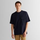 Gant Erkek Lacivert Relaxed Fit Bisiklet Yaka Logolu T-Shirt - 433-Lacivert