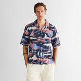 Gant Erkek Lacivert Relaxed Fit Klasik Yaka Desenli Gömlek - 423-Lacivert