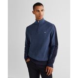 Gant Erkek Lacivert Relaxed Fit Yarım Fermuarlı Logolu Kazak 8924352T.410 - 2XL - 410-Lacivert