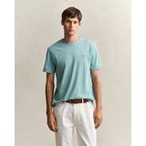 Gant Erkek Mavi Bisiklet Yaka Regular Fit Logolu T-Shirt 2003184.323 - 323-Mavi - 3XL