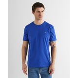 Gant Erkek Mavi Bisiklet Yaka Regular Fit Logolu T-Shirt 2003184.417 - 417-Mavi