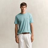 Gant Erkek Mavi Bisiklet Yaka Regular Fit Logolu T-Shirt - 323-Mavi