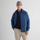 Gant Erkek Mavi Oversize Fit Fermuarlı Logolu Gömlek - 403-Mavi - 2XL