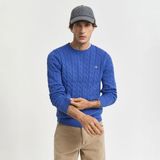 Gant Erkek Mavi Regular Fit Bisiklet Yaka Örgü Kazak - 3XL