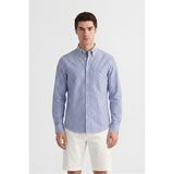 Gant Erkek Mavi Regular Fit Çizgili Logolu Gömlek 3260011.436 - 436-Mavi - S