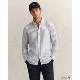 Gant Erkek Mavi Regular Fit Çizgili Logolu Gömlek 38261115T.442 - S - 442-Mavi
