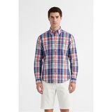 Gant Erkek Mavi Regular Fit Kareli Logolu Gömlek 3260033.442 - 442-Mavi - S