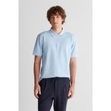 Gant Erkek Mavi Regular Fit Yarım Fermuarlı Baskılı Polo Yaka T-Shirt 24261118T.457 - 457-Mavi