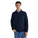 GANT Erkek Mavi Regular Fit Yarım Fermuarlı Logolu Sweatshirt