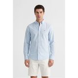 Gant Erkek Mavi Slim Fit Çizgili Logolu Gömlek 3260027.450 - 450-Mavi