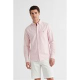 Gant Erkek Pembe Regular Fit Çizgili Logolu Gömlek 3000230.666 - 666-Pembe - 2XL