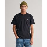 Gant Erkek Siyah Regular Fit Bisiklet Yaka Logolu T-Shirt 2003184.5 - 2XL - 5-Siyah