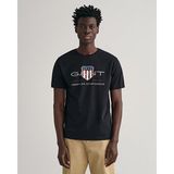 Gant Erkek Siyah Regular Fit Bisiklet Yaka Logolu T-Shirt 2003199.5 - M - 5-Siyah