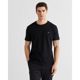 Gant Erkek Siyah Regular Fit Bisiklet Yaka Logolu T Shirt M