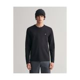 Gant Erkek Siyah Regular Fit Bisiklet Yaka Uzun Kollu T-Shirt