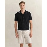 GANT Erkek Siyah Regular Fit Kısa Kollu Resort Yaka Gömlek