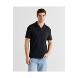 GANT Erkek Siyah Regular Fit Şerit Detaylı Polo Yaka T-Shirt