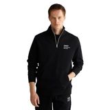 Gant Erkek Siyah Regular Fit Yarım Fermuarlı Logolu Sweatshirt