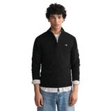 Gant Erkek Siyah Regular Fit Yarım Fermuarlı Yün Kazak