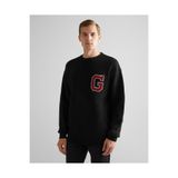 Gant Erkek Siyah Relaxed Fit Bisiklet Yaka Logolu Kazak