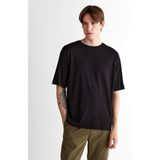Gant Erkek Siyah Relaxed Fit Bisiklet Yaka Logolu T-Shirt 2325124T.5 - 5-Siyah - M