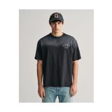Gant Erkek Siyah Relaxed Fit Bisiklet Yaka Logolu T-shirt