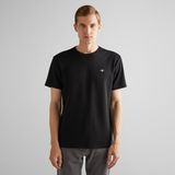 Gant Erkek Siyah Relaxed Fit Bisiklet Yaka T-Shirt - 5-Siyah - M
