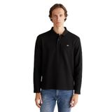 GANT Erkek Siyah Relaxed Fit Polo Yaka Uzun Kollu T-Shirt