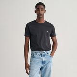 Gant Erkek Siyah Slim Fit Bisiklet Yaka T-Shirt - 5-Siyah - 3XL