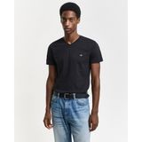 Gant Erkek Siyah Slim Fit V Yaka T-Shirt 2003186.5 - 5-Siyah