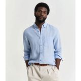 Gant Erkek Slim Fit Keten Gömlek - Mavi - 2XL