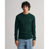 Gant Erkek Yeşil Regular Fit Bisiklet Yaka Düz Kazak 8050601.374 - 374-Yeşil