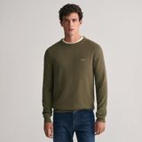 Gant Erkek Yeşil Regular Fit Bisiklet Yaka Kazak - 301-Yeşil - 2XL