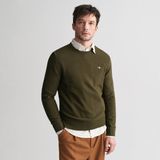 Gant Erkek Yeşil Regular Fit Bisiklet Yaka Kazak - 301-Yeşil - 3XL