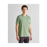 Gant Erkek Yeşil Regular Fit Bisiklet Yaka Logolu T-shirt