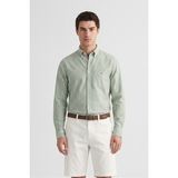 Gant Erkek Yeşil Regular Fit Çizgili Logolu Gömlek 3260011.354 - 354-Yeşil - 3XL