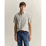 Gant Erkek Yeşil Regular Fit Çizgili Logolu Gömlek 3260020.379 - 379-Yeşil - S
