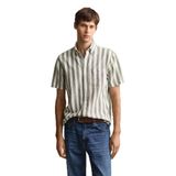 GANT Erkek Yeşil Regular Fit Çizgili Logolu Gömlek