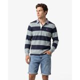 GANT Erkek Yeşil Regular Fit Çizgili Logolu Polo Yaka Rugby T-Shirt