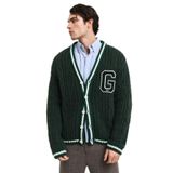 Gant Erkek Yeşil Regular Fit V Yaka Logolu Hırka
