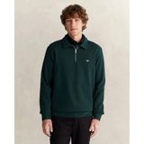 GANT Erkek Yeşil Regular Fit Yarım Fermuarlı Logolu Sweatshirt