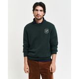 Gant Erkek Yeşil Relaxed Fit Bisiklet Yaka Logolu Kazak 8030221.374 - 374-Yeşil